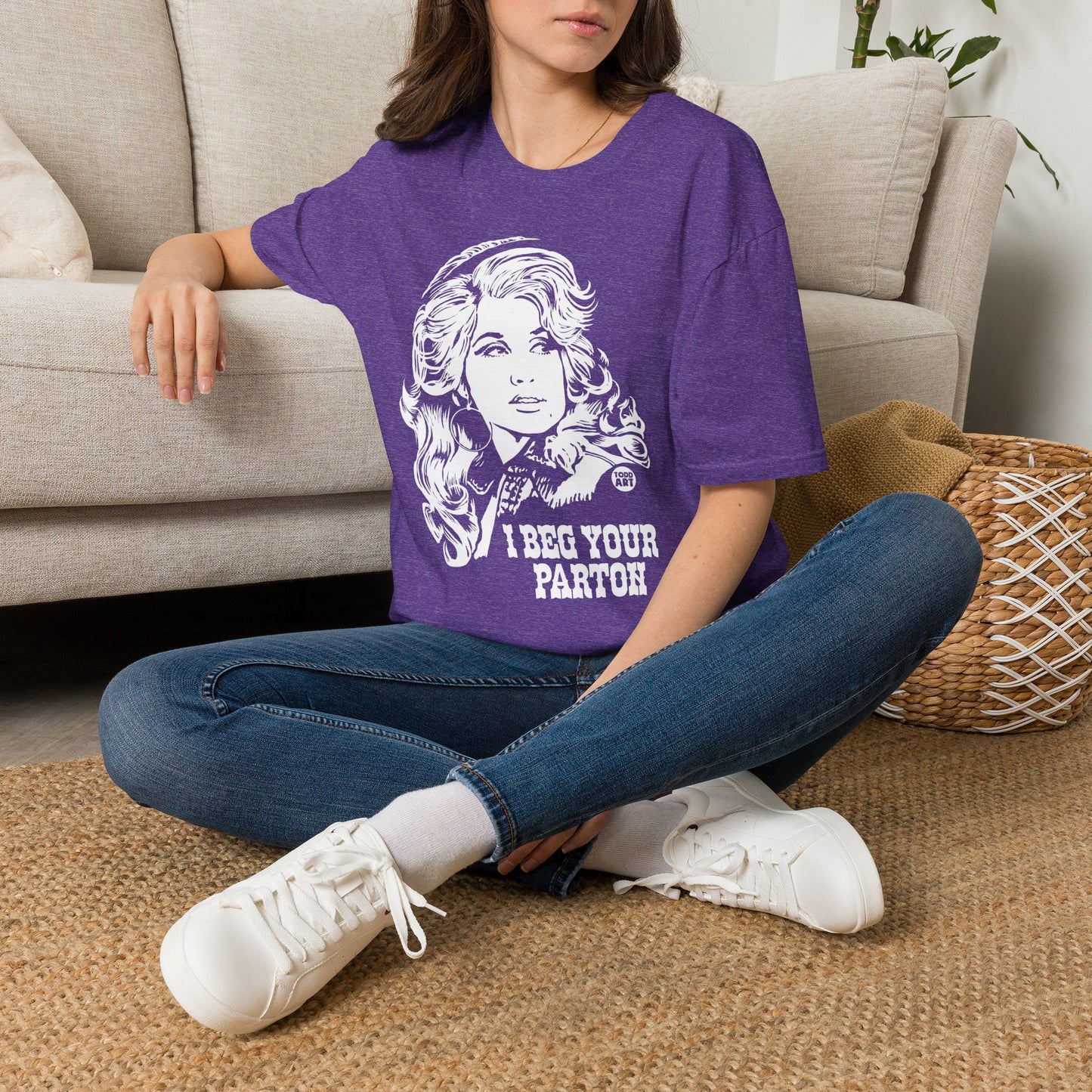 Dolly Parton Portrait T-Shirt — “I Beg Your Parton” Retro Country Graphic Tee