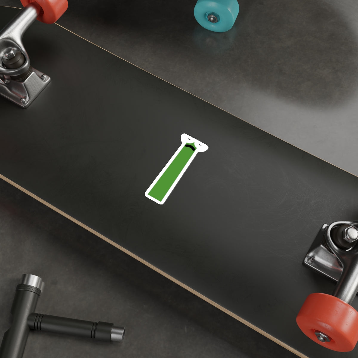 Vibrant Green Razor Illustration Sticker for Skateboard Decor