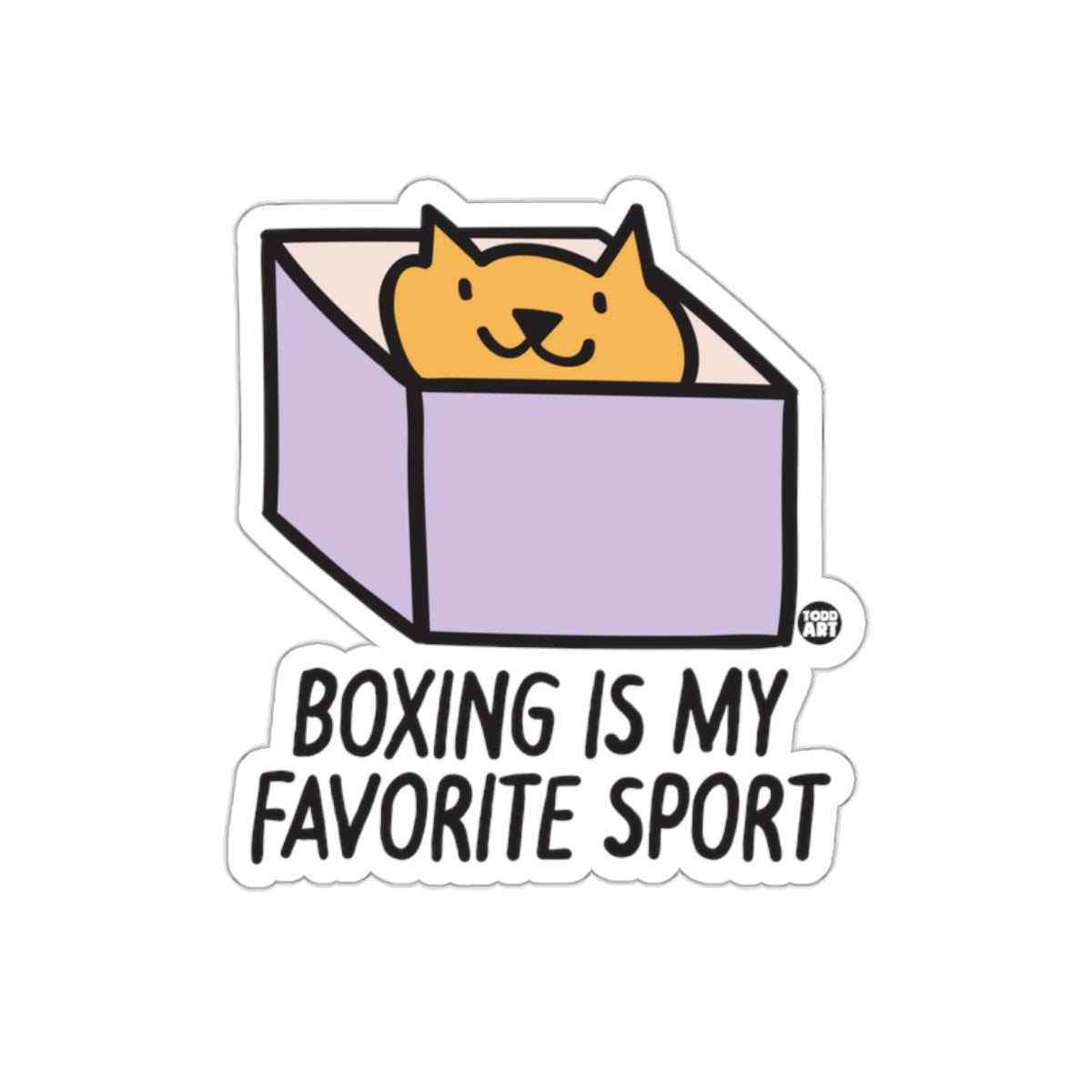 Boxing Is My Favorite Sport Cute Kitten Design Stickers