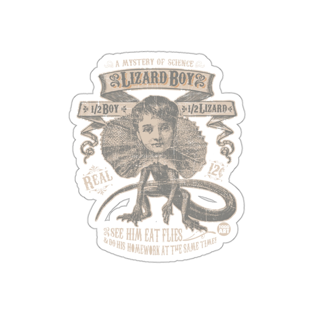 A Mystery of Science Lizard Boy 1/2 Boy 1/2 Lizard Sticker