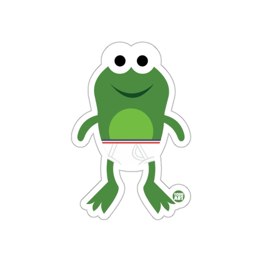 Cute Green Frog Cartoon Character Sticker for All Ages