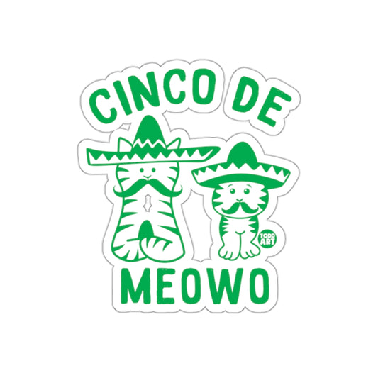 Cinco De Meowo Todd Art Cats With Sombreros Green Stickers