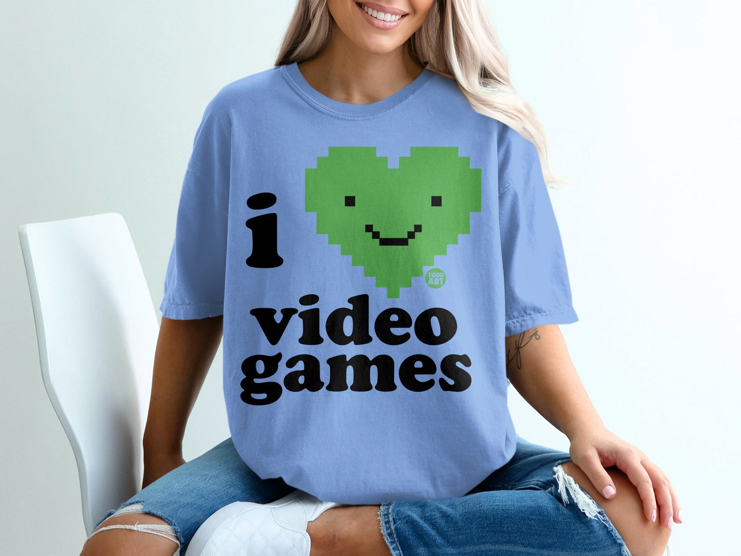 I Heart Video Games Retro Pixel Art Graphic Shirt