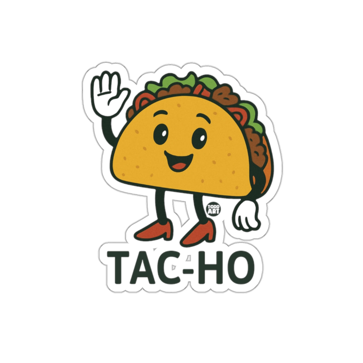 Cute Happy Taco Character with Shoes Sticker