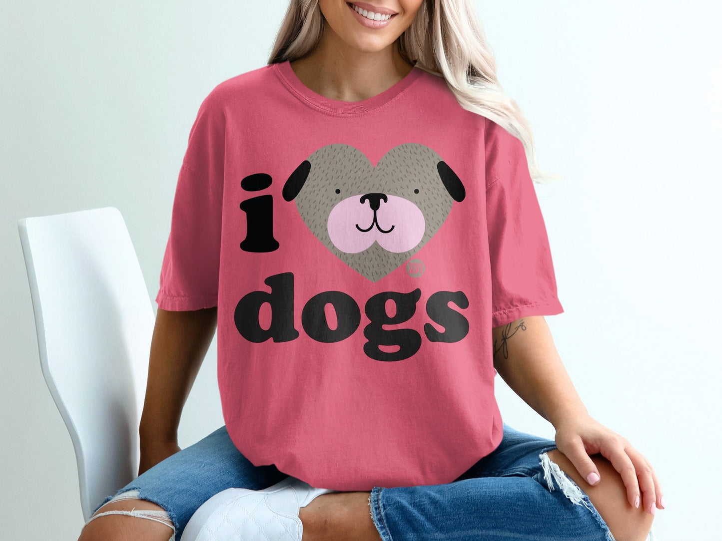 Cute I Love Dogs Graphic Tee for Dog Lovers