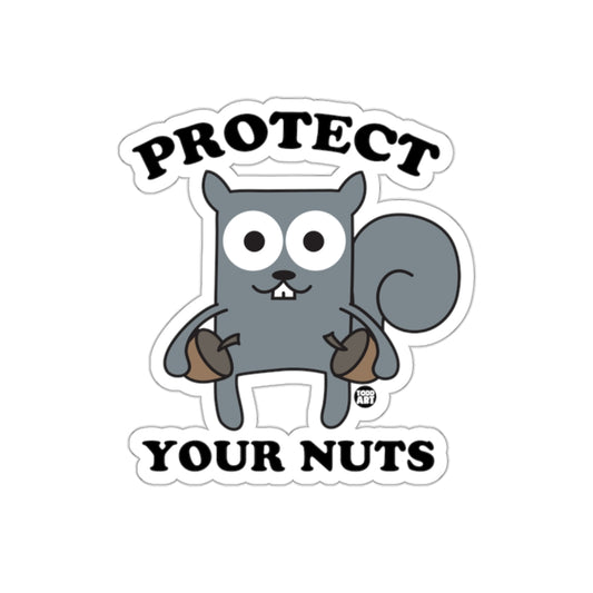 Funny Protect Your Nuts Squirrel With Acorns Cartoon Stickers