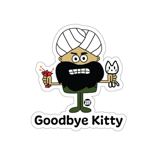 Goodbye Kitty Parody Funny Cartoon Character Sticker
