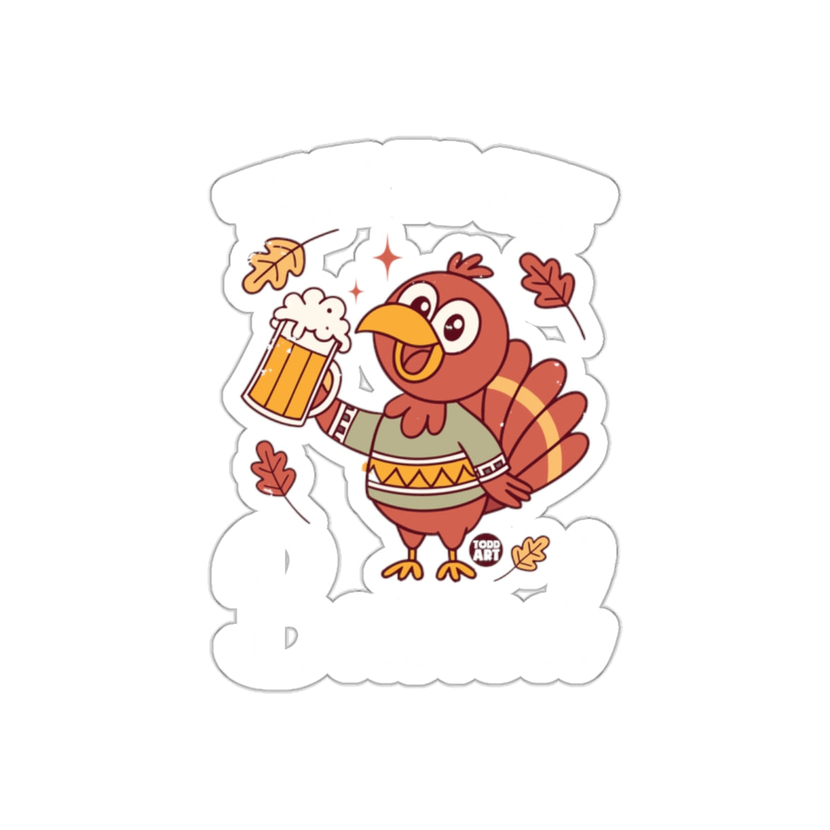 Festive Turkey Cheers Fall Seasons Sticker