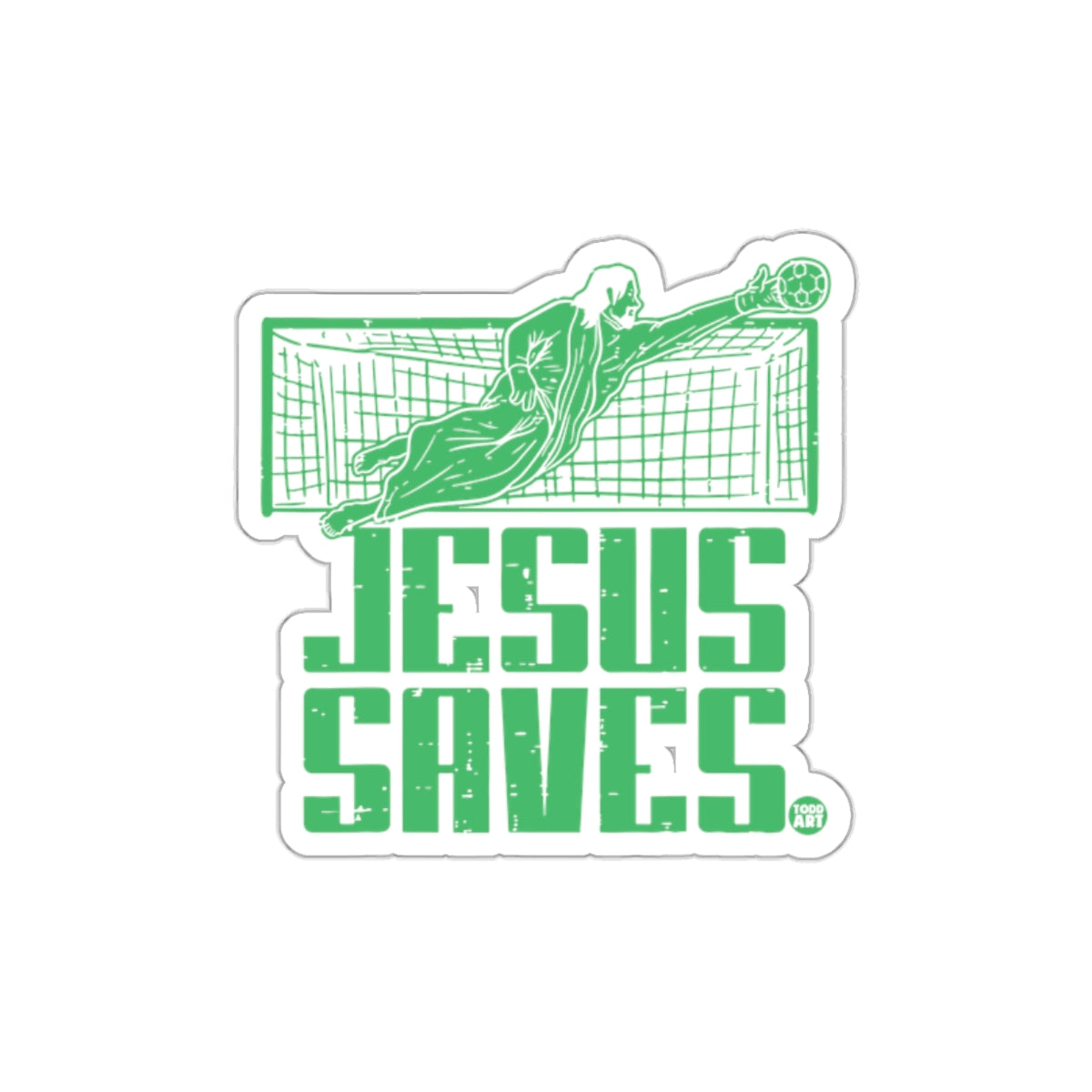 Jesus Saves Soccer Goalkeeper Sticker for All Fans