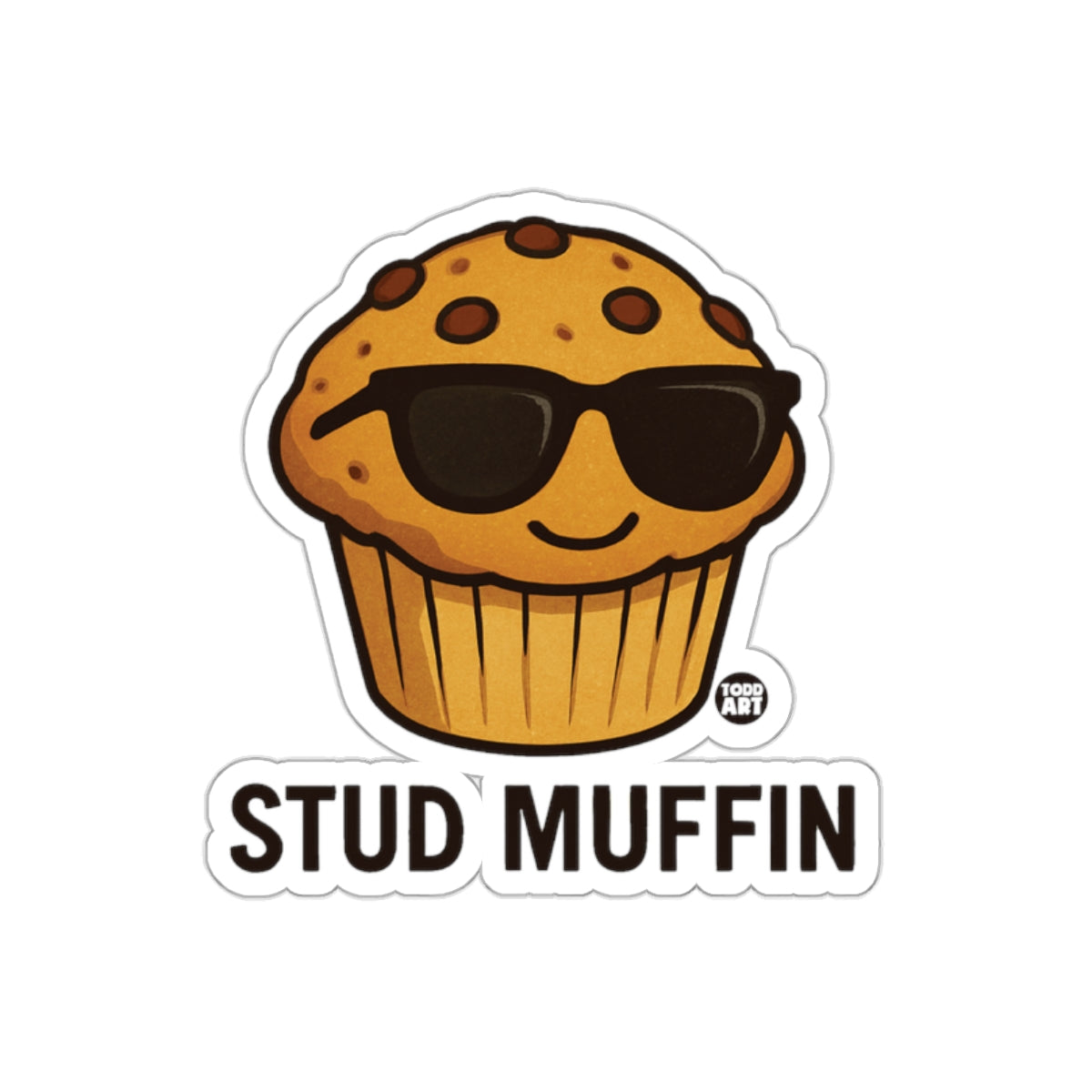 Stud Muffin with Sunglasses Sticker