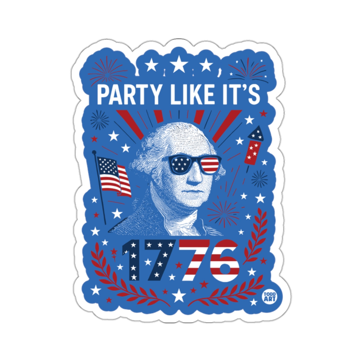 Party Like It's 1776 Patriotic Sticker Design