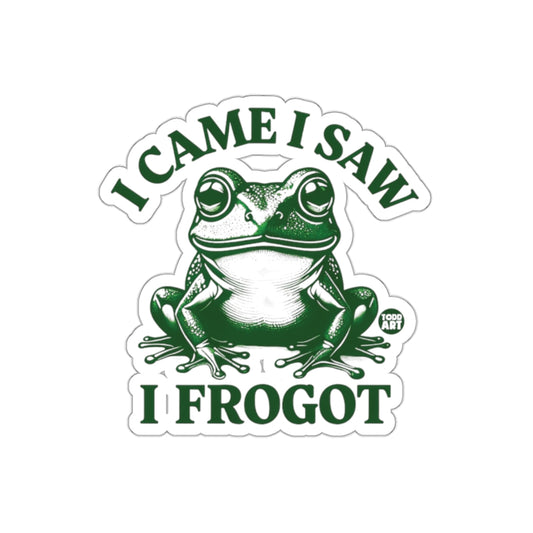 I Came I Saw I Frogot Funny Frog Sticker Product