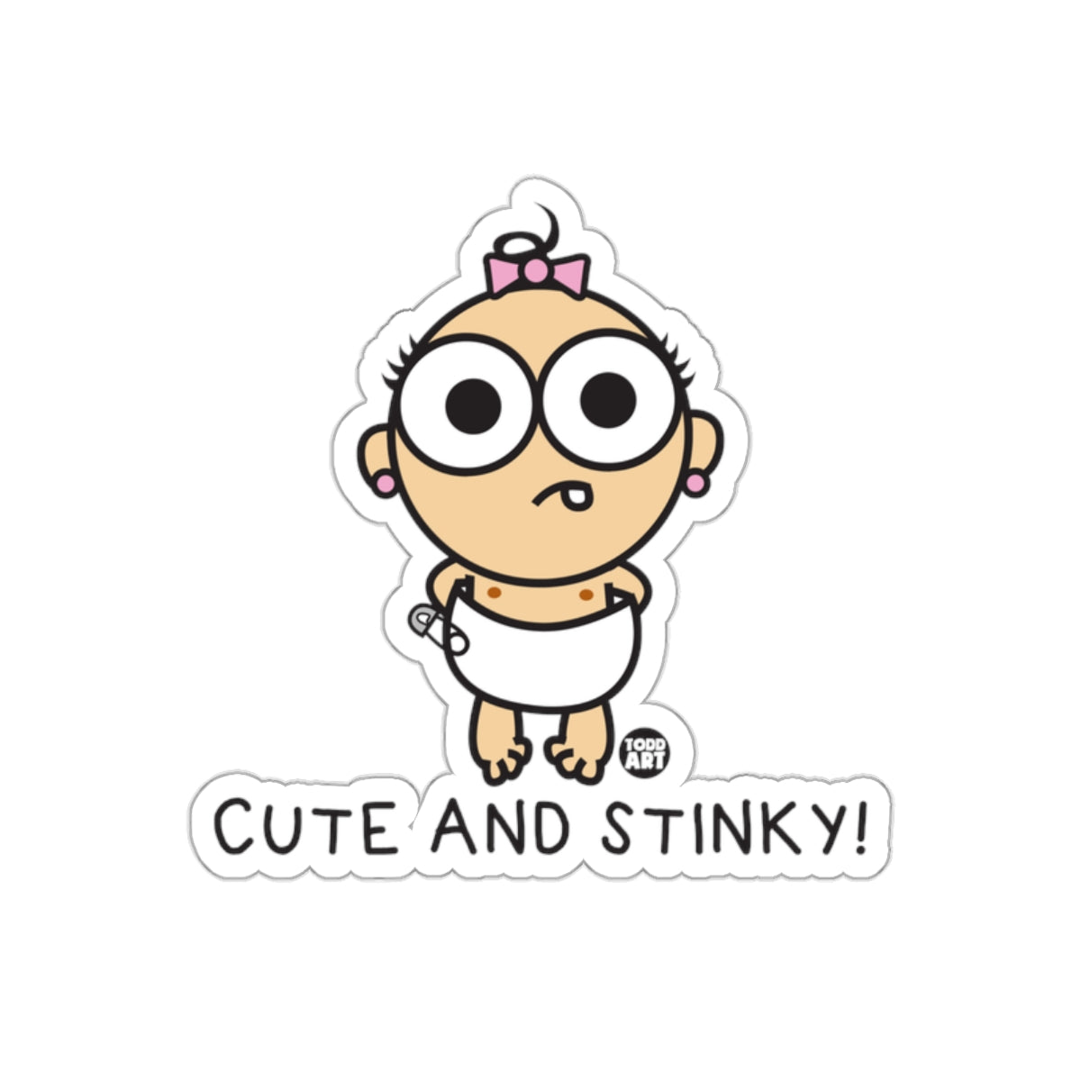 Cute and Stinky Baby Cartoon Sticker for Kids