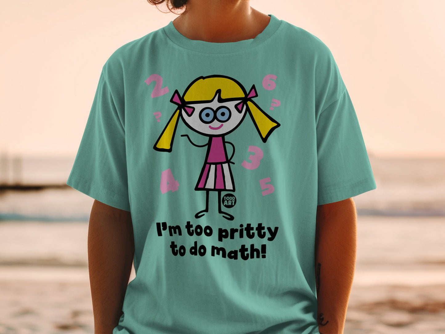 I'm Too Pretty to Do Math Fun Graphic Tee Kids