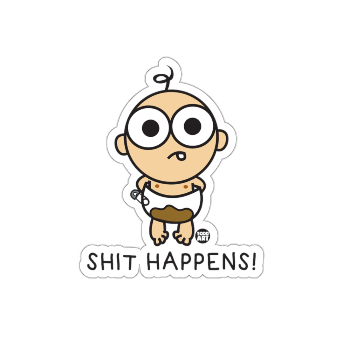 Shit Happens Funny Baby Cartoon Sticker Humorous Decal