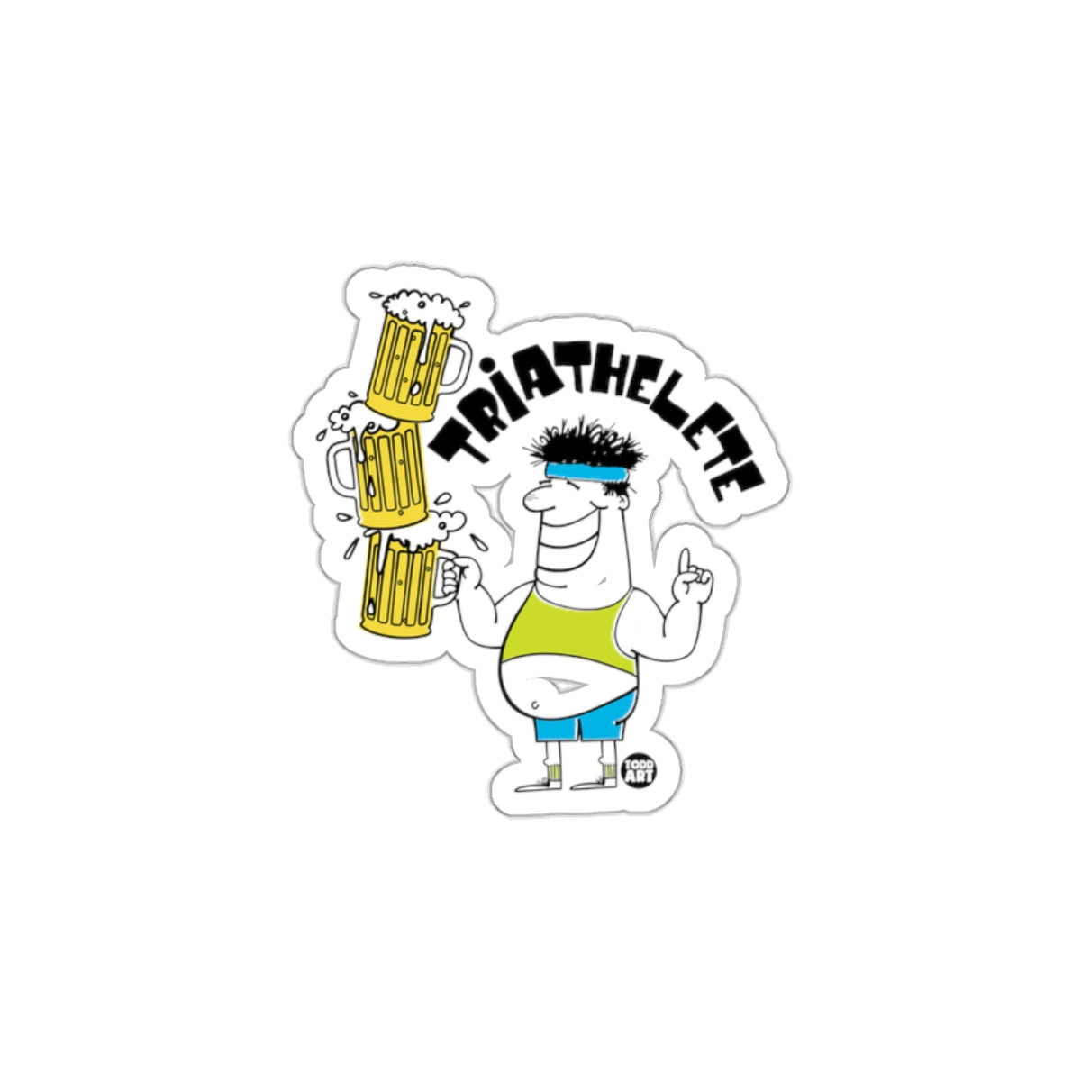 Fun Cartoon Character Triathlete Sticker