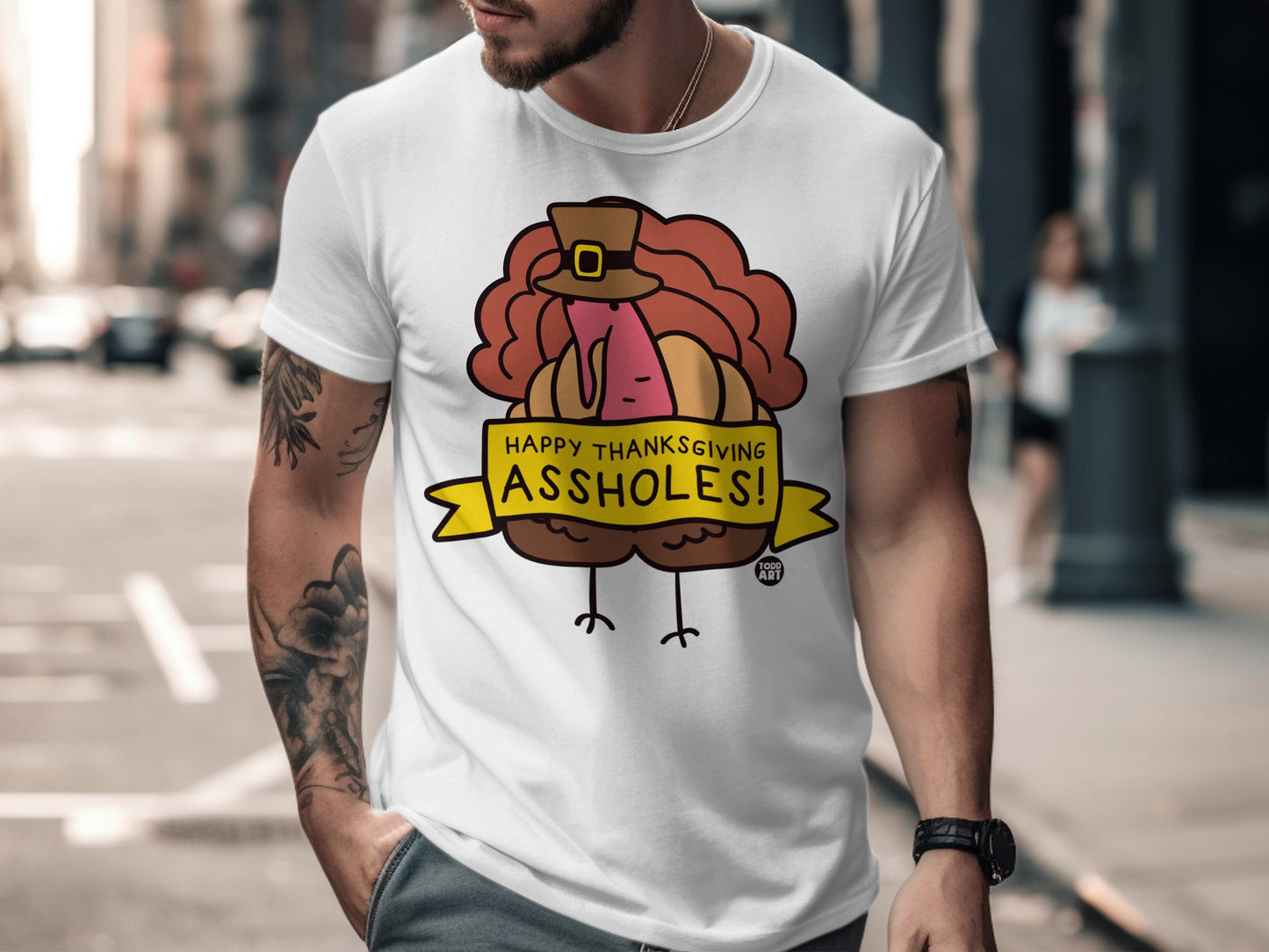 Happy Thanksgiving Graphic Print Shirt For Men