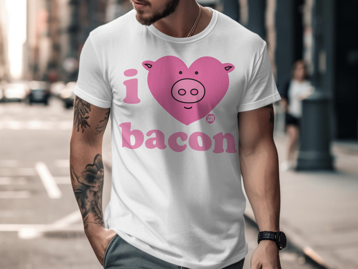 I Heart Pig Graphic Love Bacon Enthusiast Shirt