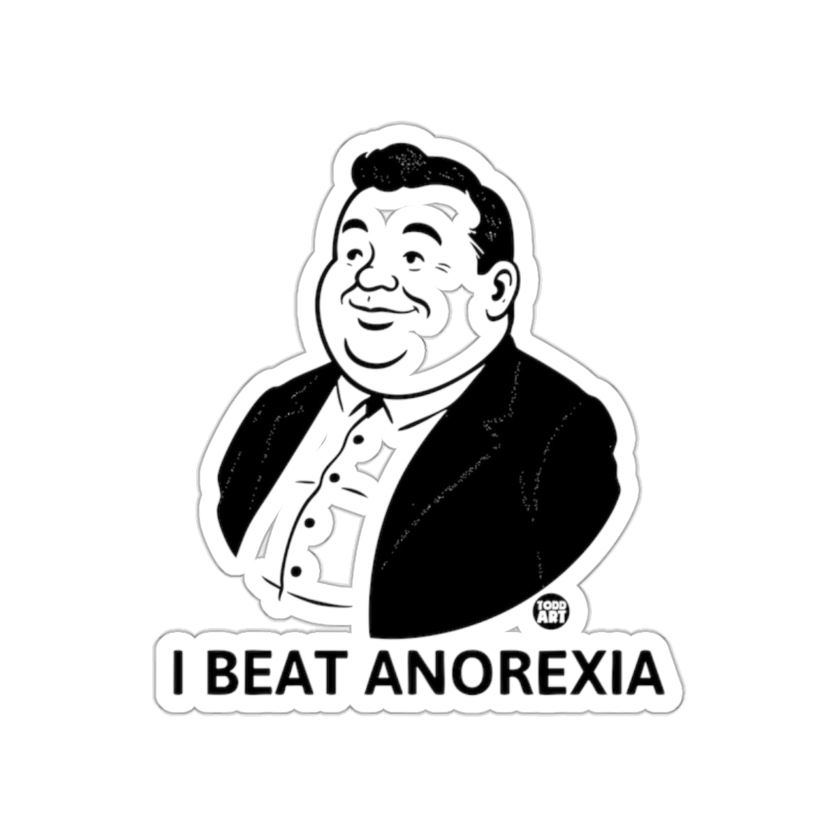 I Beat Anorexia Funny Comic Style Sticker Product