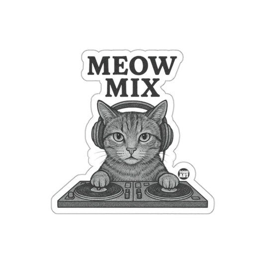 Meow Mix DJ Cat Sticker for Music Lovers Fun Gift
