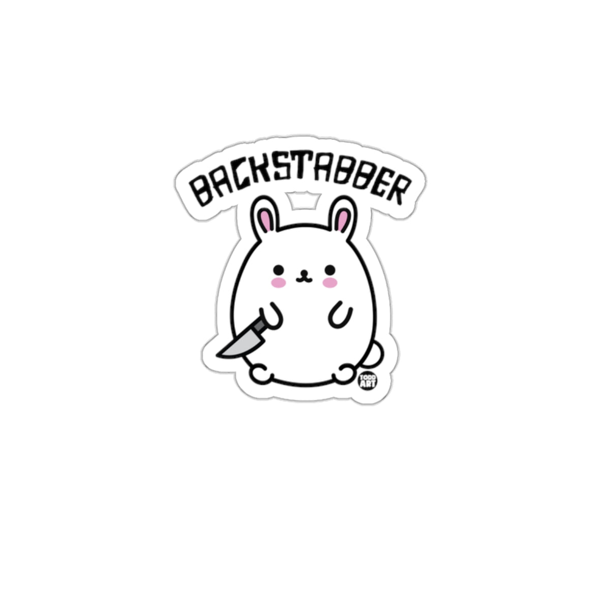 Cute Backstabber Bunny Design Sticker for Fun Decor