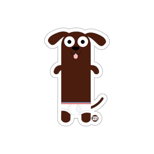 Cute Cartoon Brown Dog With White Shorts Sticker
