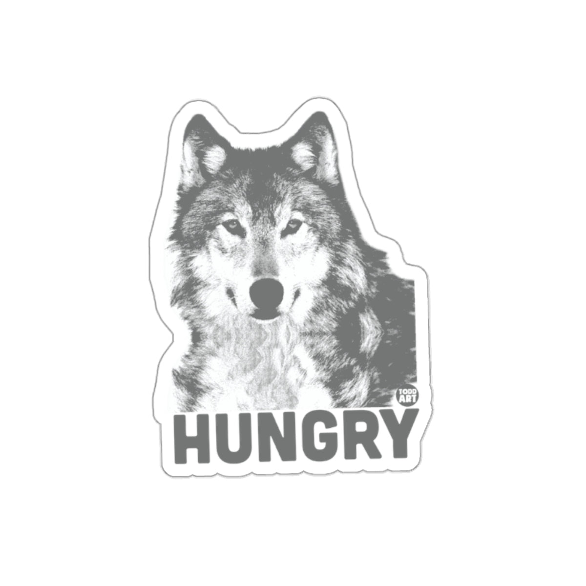 Hungry Wolf Design Sticker for Diverse Applications