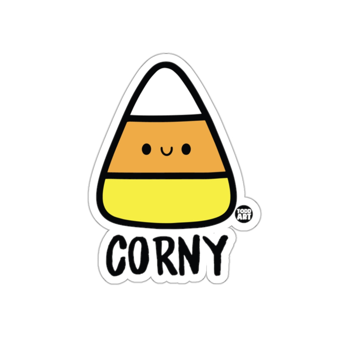 Cute Corny Smiling Candy Sticker Fun Halloween Decor