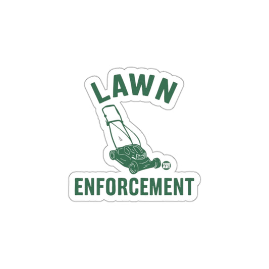 Lawn Enforcement Lawn Mower Funny Sticker Product