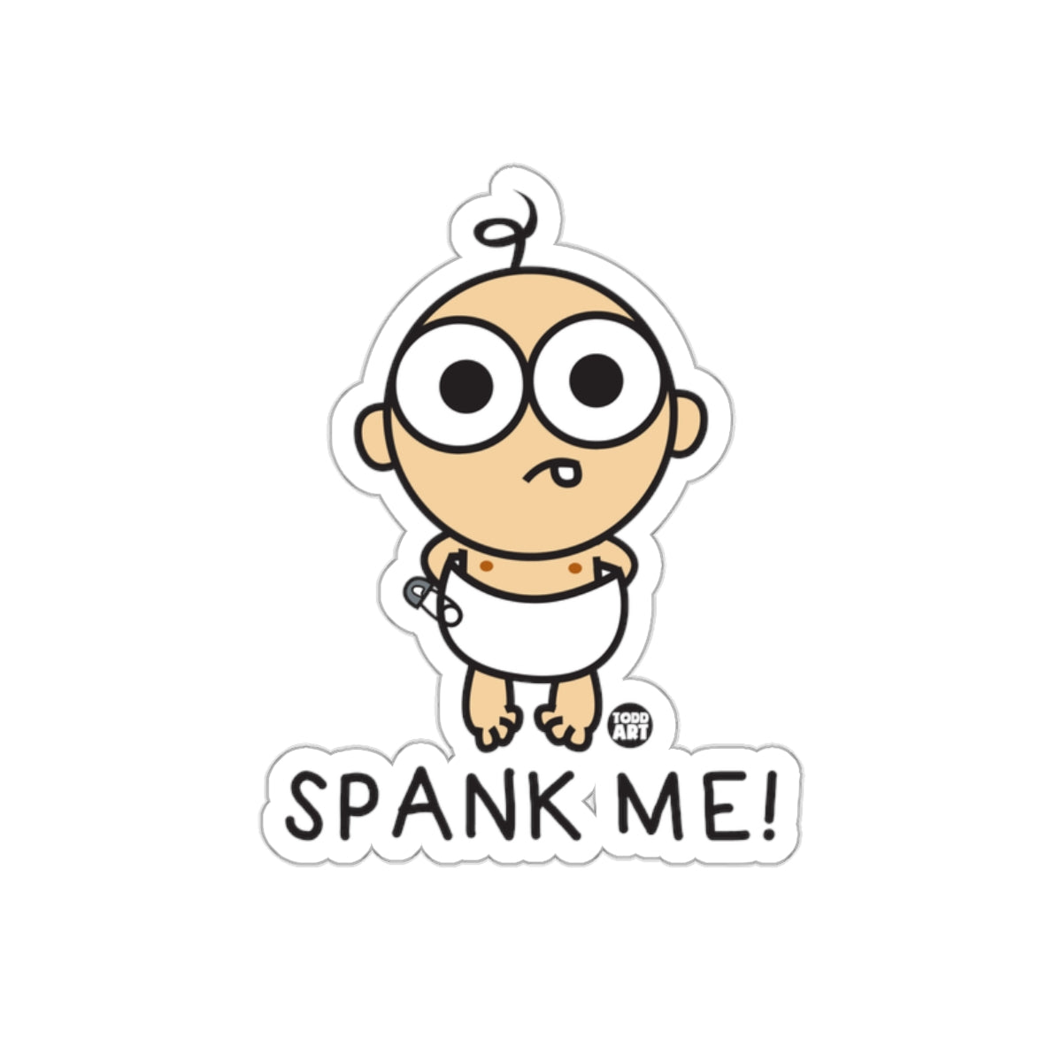 Cute Cartoon Baby Spank Me Sticker for Fun Decor