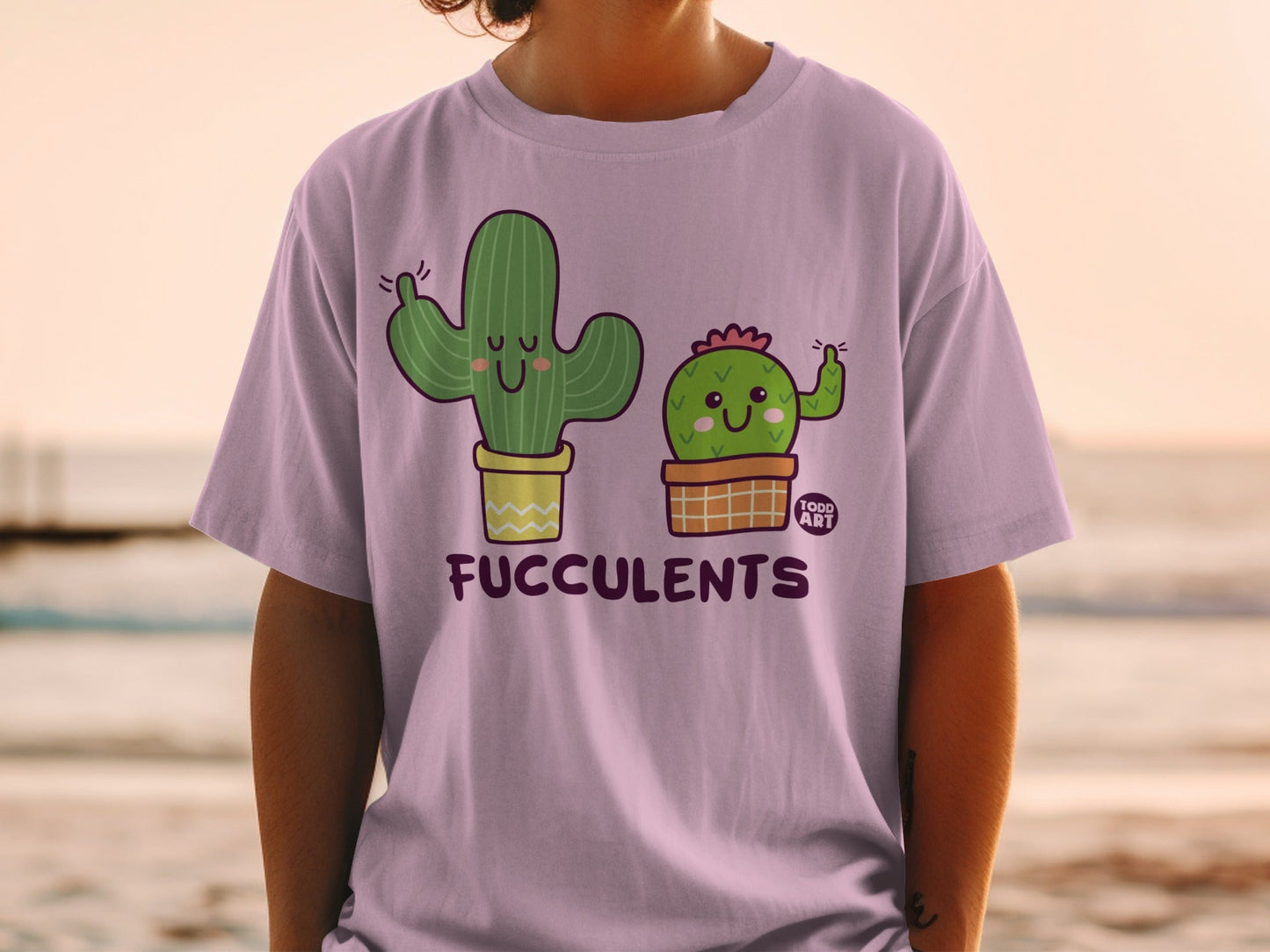 Cute Fucculents Cactus Cartoon Graphic Design Shirt