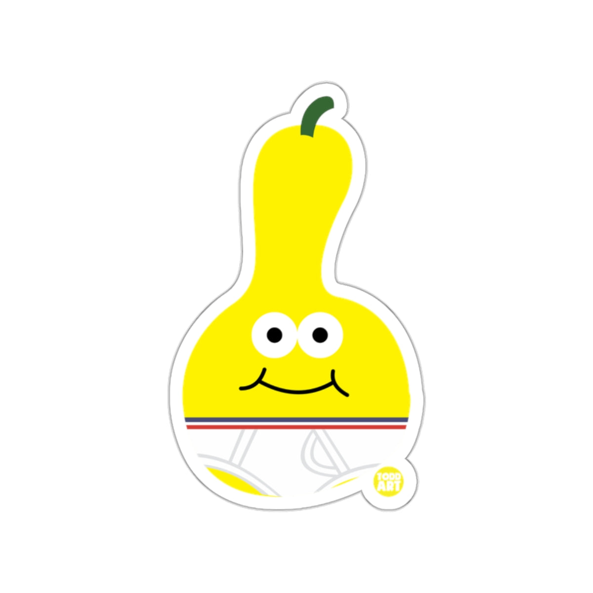 Cute Yellow Smiling Cartoon Character Sticker