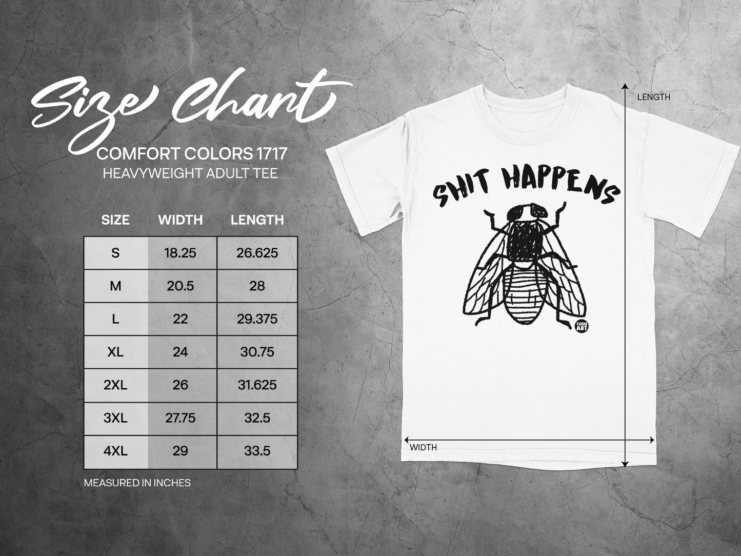 Shit Happens Heavyweight Adult Tee  Comfort Colors 1717