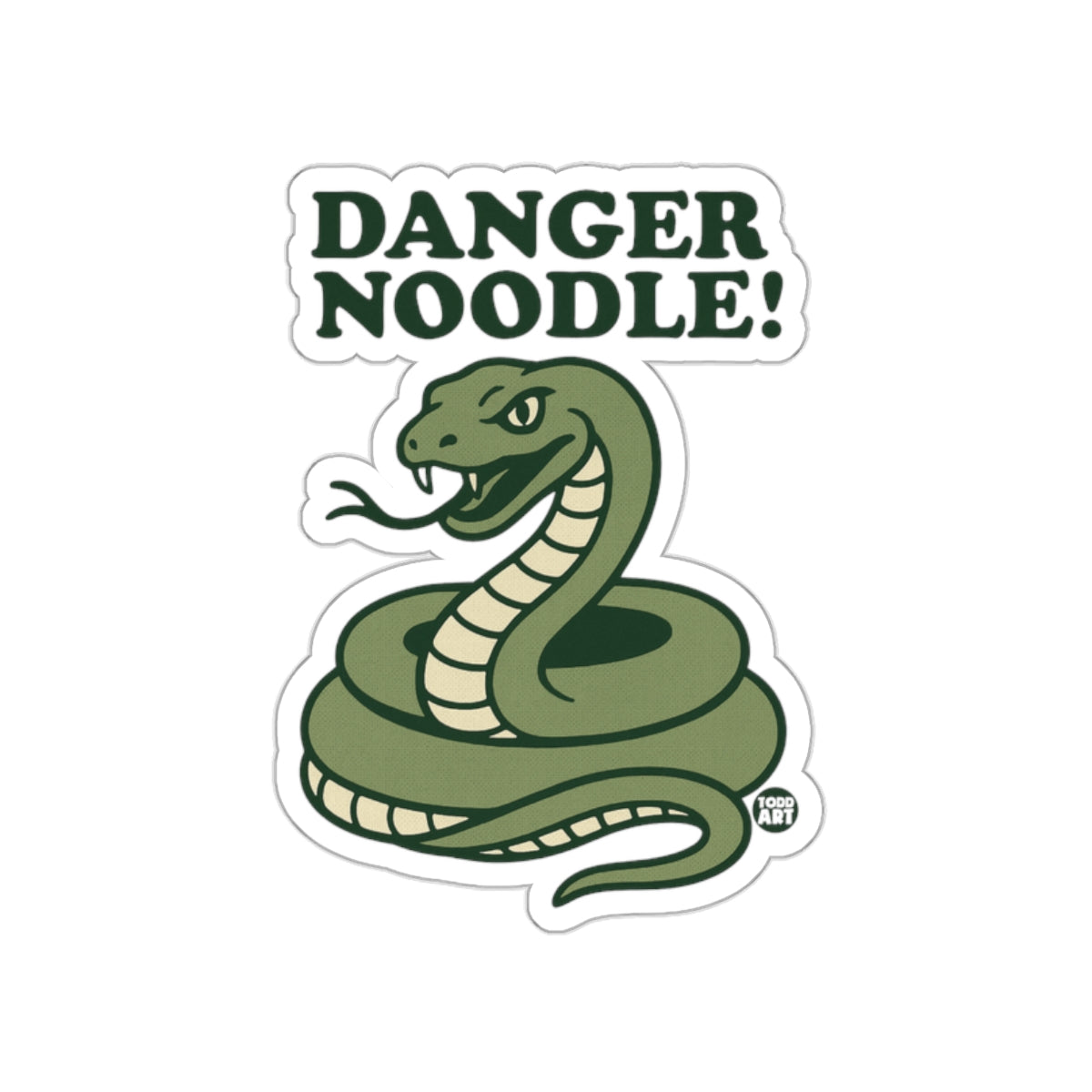 Danger Noodle Snake Reptile Funny Animal Cartoon Stickers