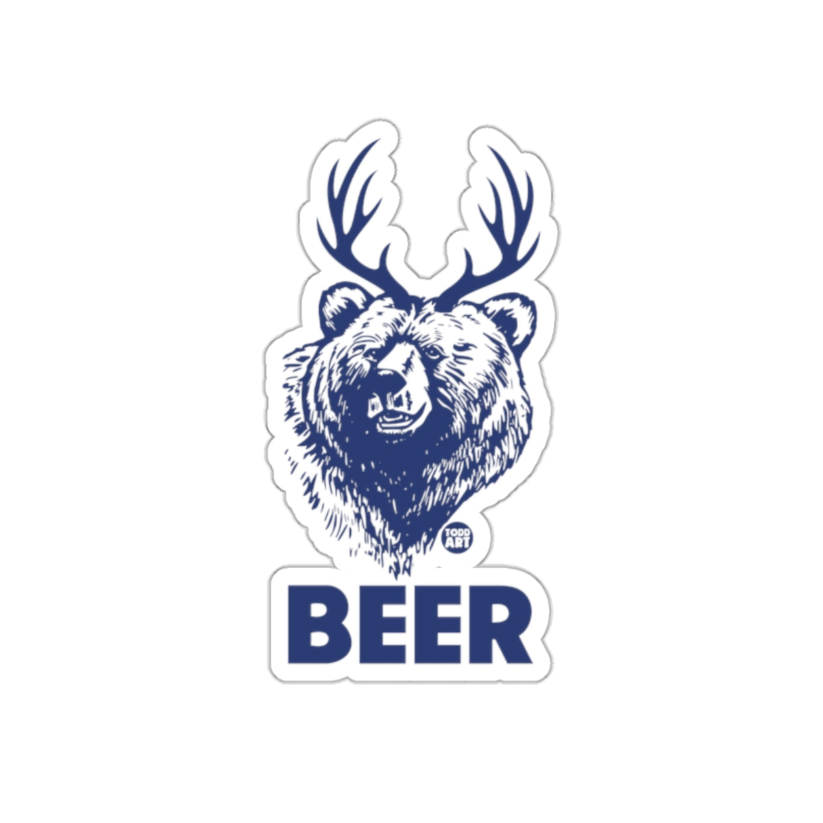 Funny Beer Bear Parody Sticker for Humorous Moments