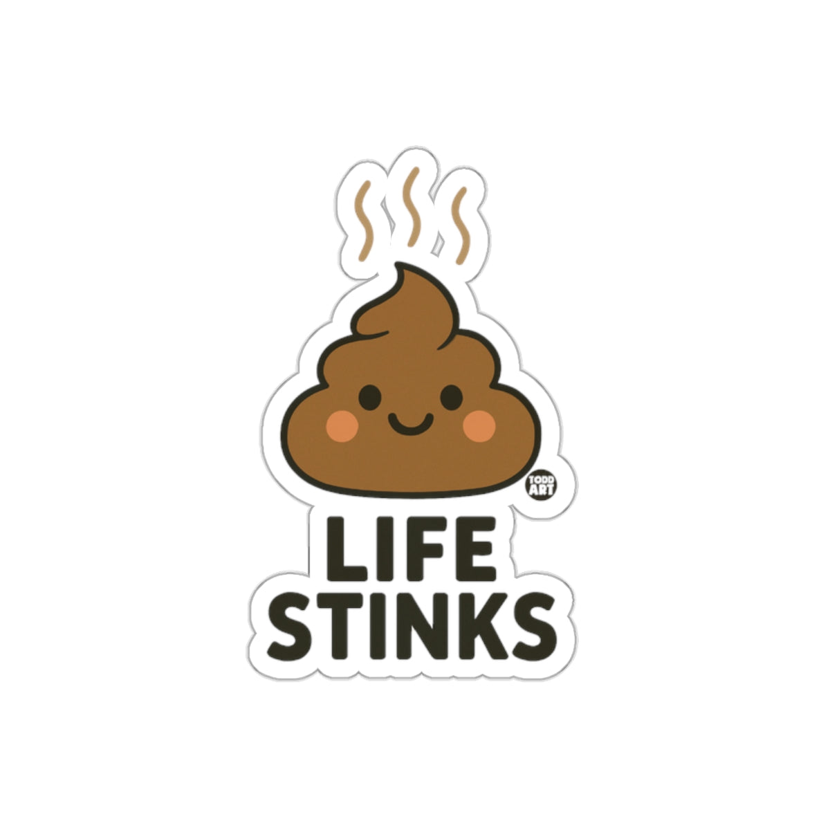 Life Stinks Poop Face Cute Funny Expression Stickers