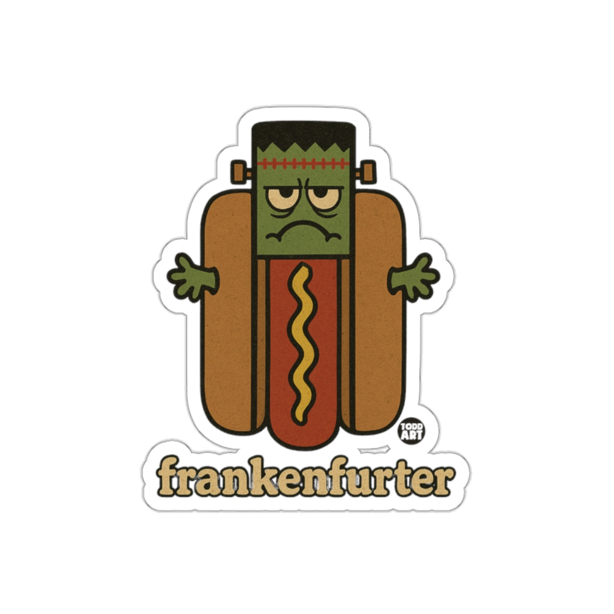 Frankenfurter Hot Dog Character Sticker