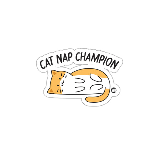 Cat Nap Champion Funny Sleeping Feline Artwork Stickers
