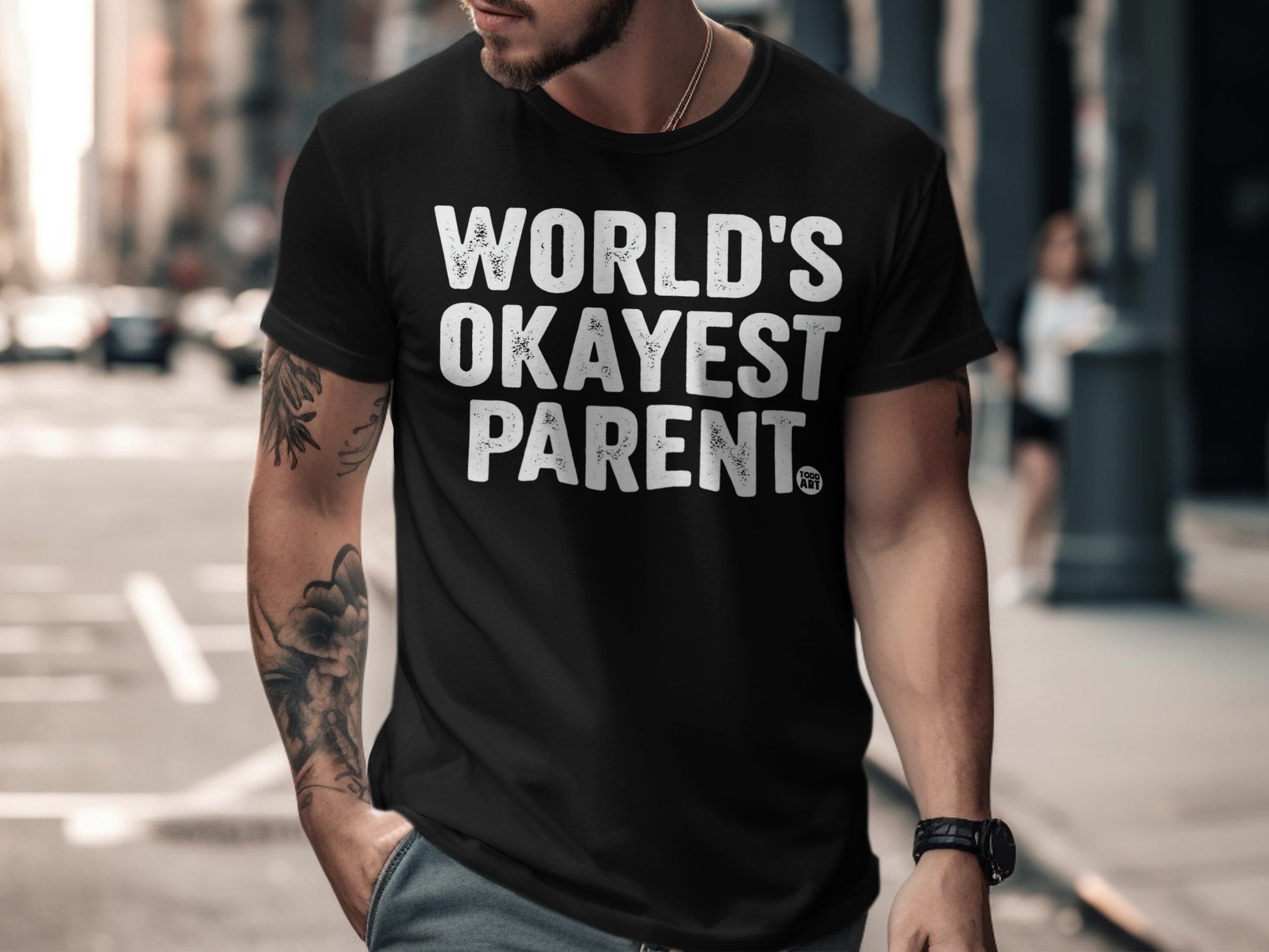 World's Okayest Parent Graphic T-Shirt for Casual Wear