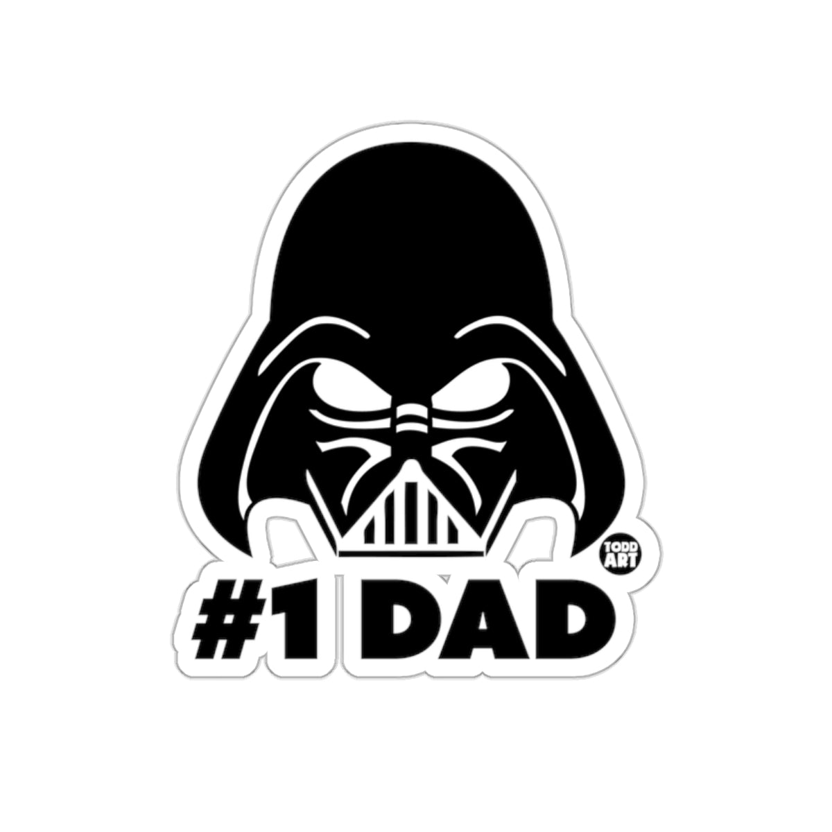#1 Dad Darth Mask Bold Font Die-Cut Sticker