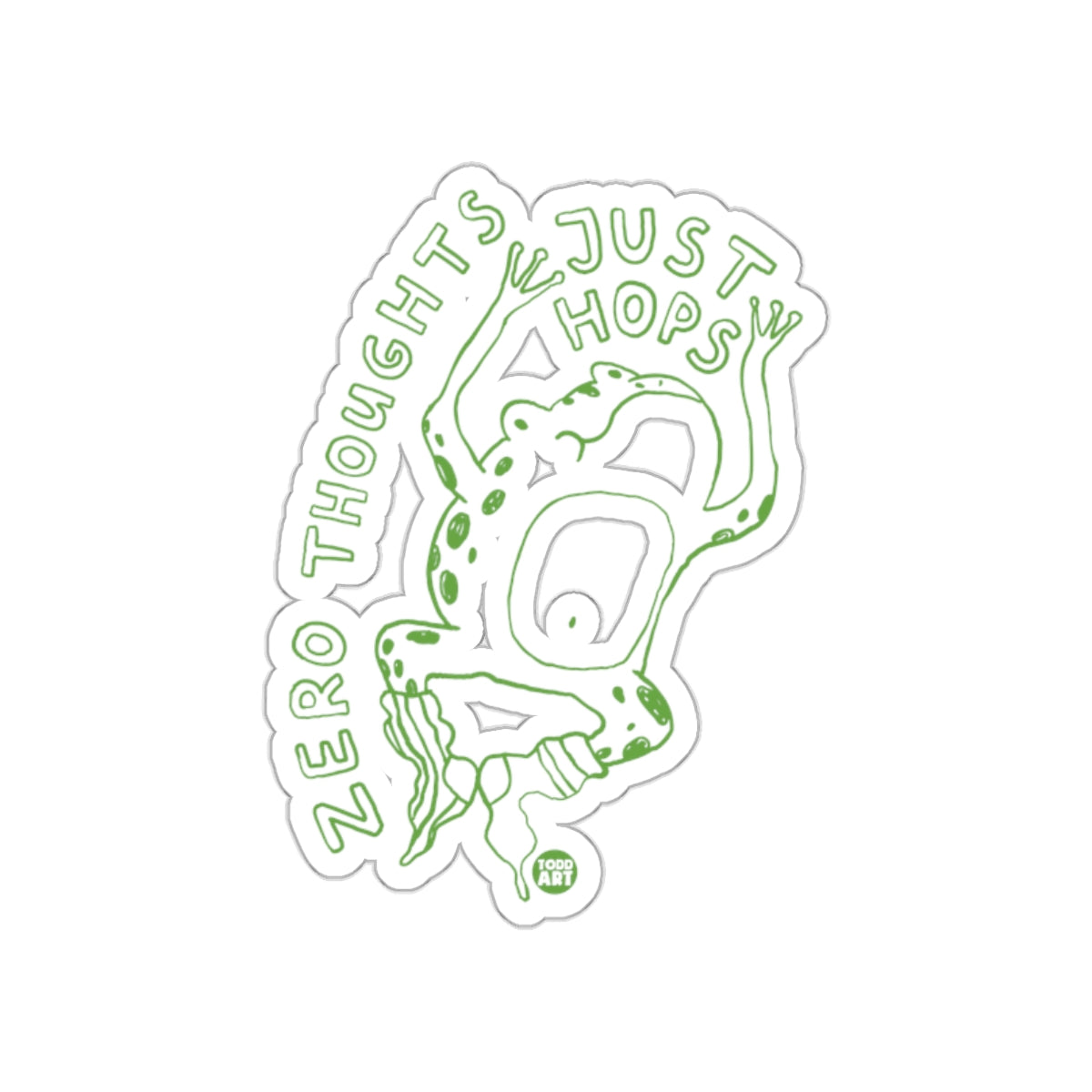 Zero Thoughts Just Hops Humorous Sticker for Fun Decor