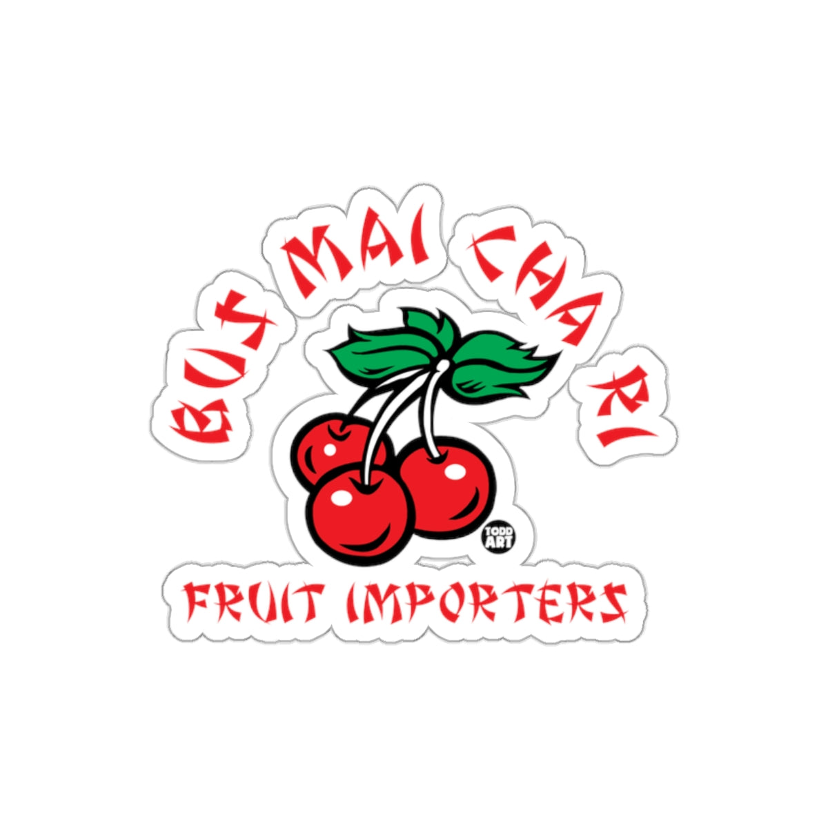 Bo Mai Cha Ri Fruit Importers Cherry Design Sticker