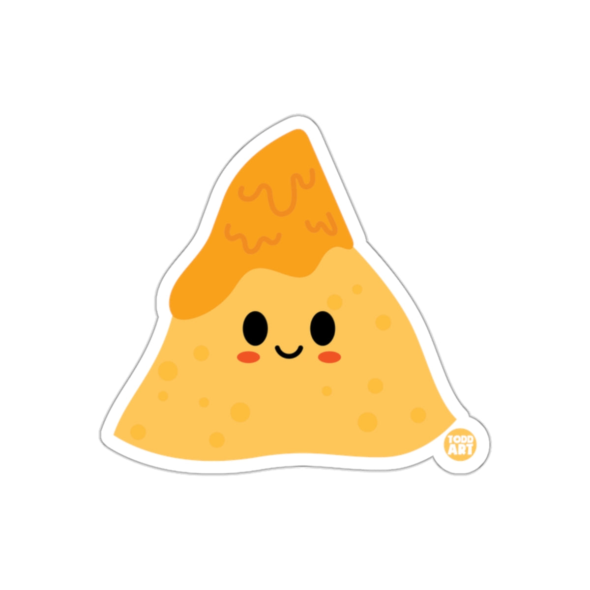 Cute Smiling Nacho with Cheese Sticker Fun Design