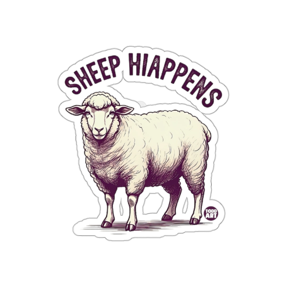 Sheep Hiappens Cute Funny Animal Sticker
