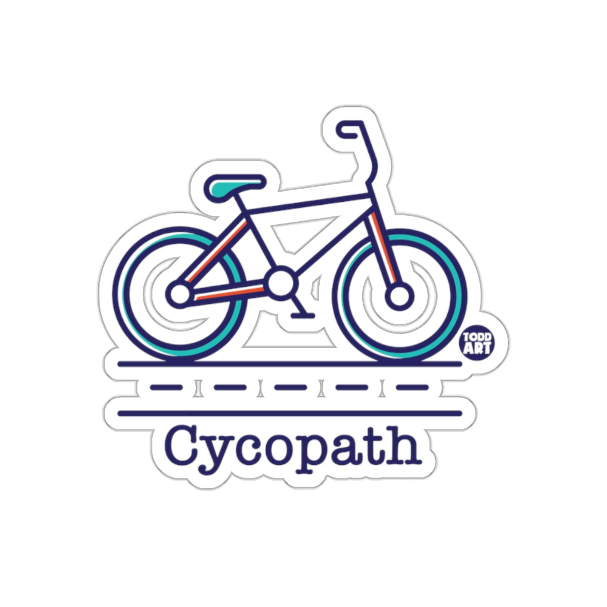 Cycopath Bold Bicycle Illustration Sticker