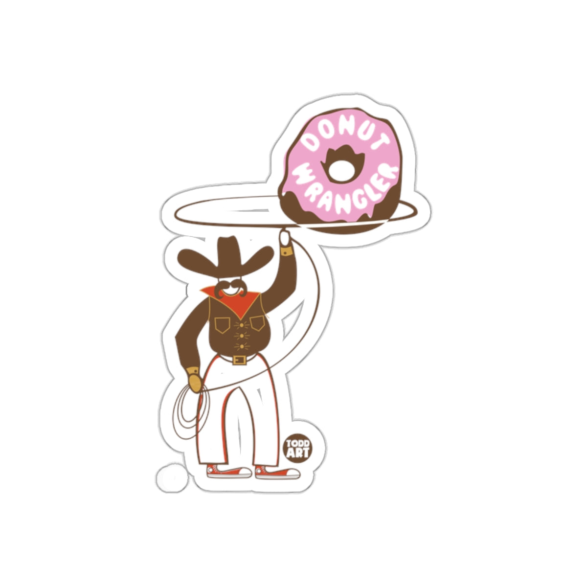 Donut Wrangler Cowboy Lasso Sticker fun product