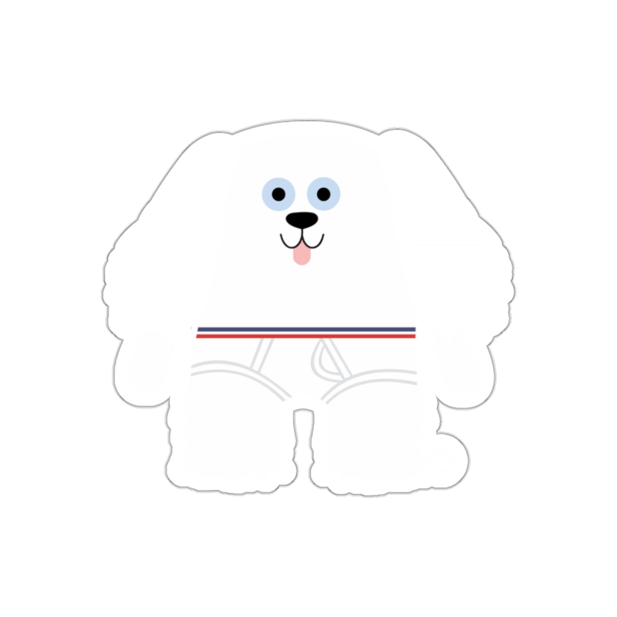 Cute Cartoon White Dog with Blue Eyes Sticker