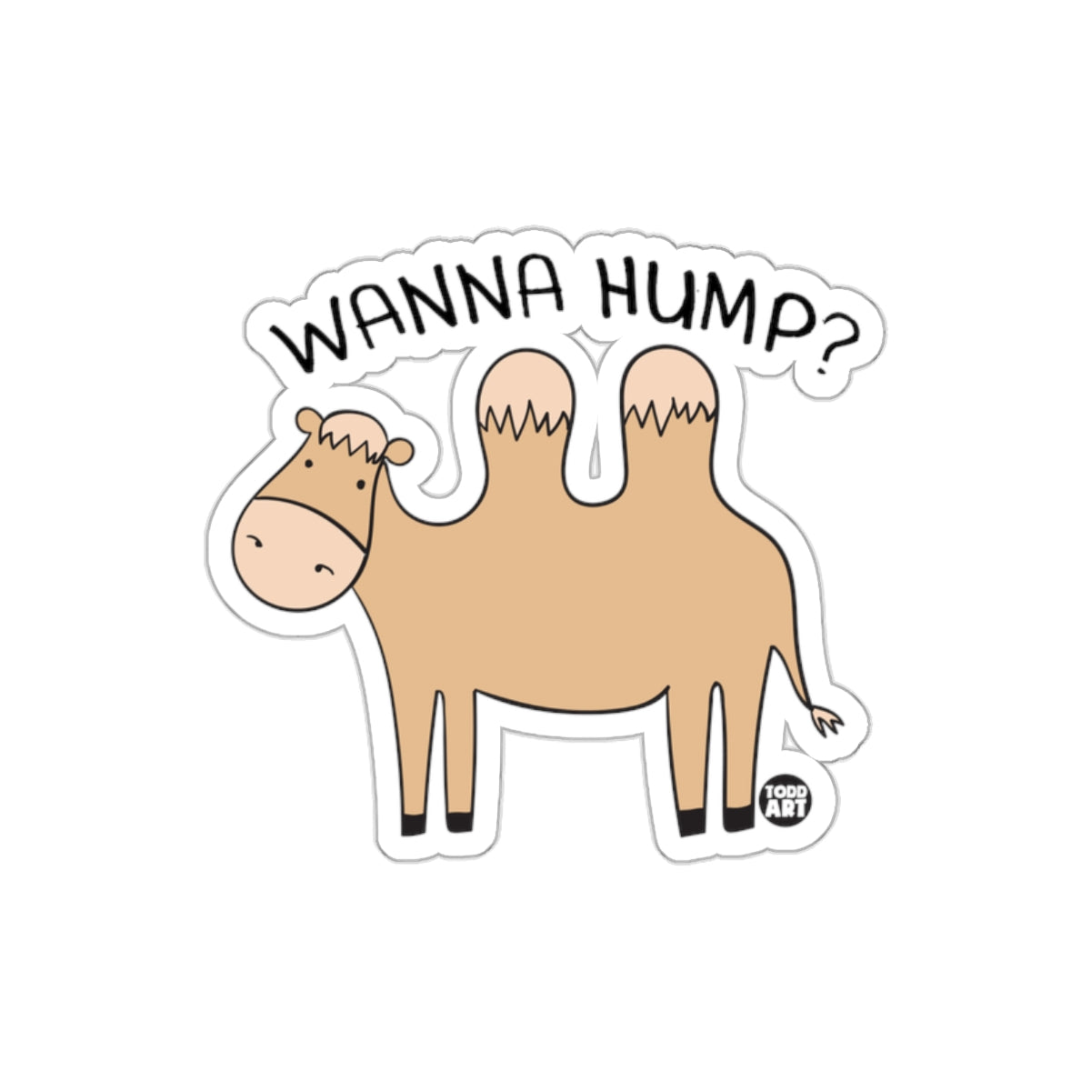 Funny Camel Wanna Hump Sticker for Humorous Moments