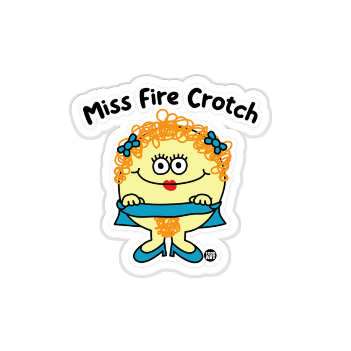 Miss Fire Crotch Cute Cartoon Sticker Graphic Art