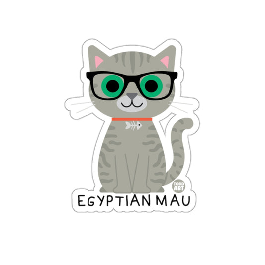 Cute Egyptian Mau Cat with Glasses Sticker